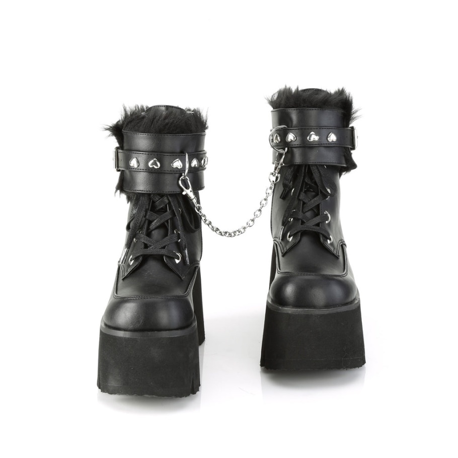 Ashes-57 Demonia Botas Cuero Vegano Negro