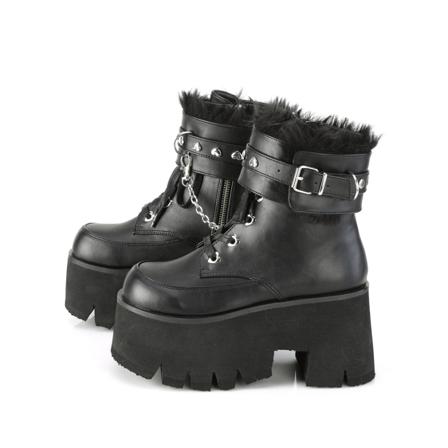 Ashes-57 Demonia Botas Cuero Vegano Negro