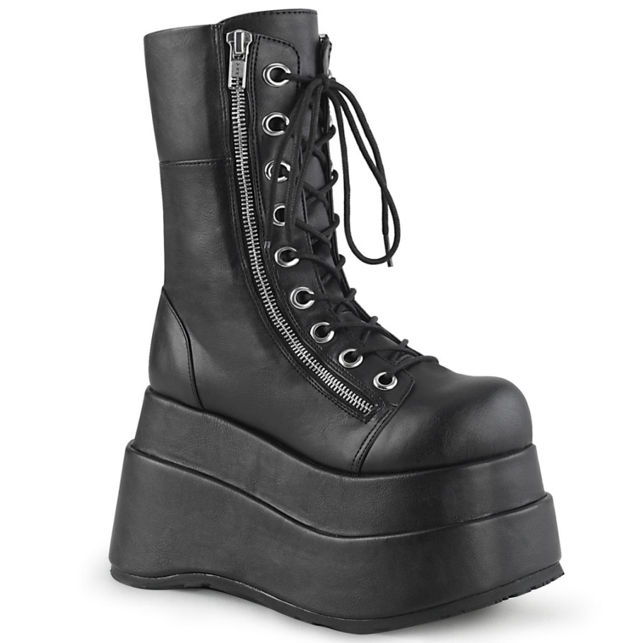 Bear-265 Demonia Botas Cuero Vegano Negro