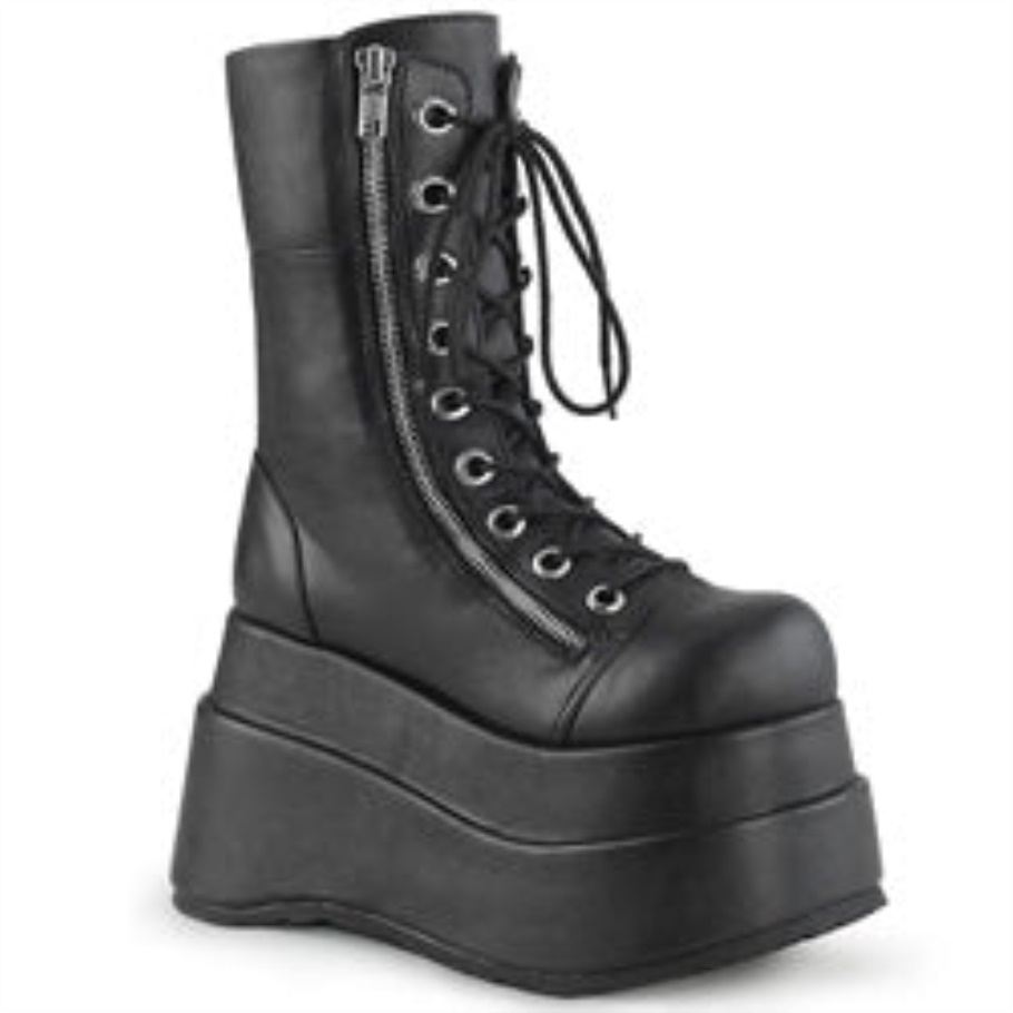 Bear-265 Demonia Botas Cuero Vegano Negro