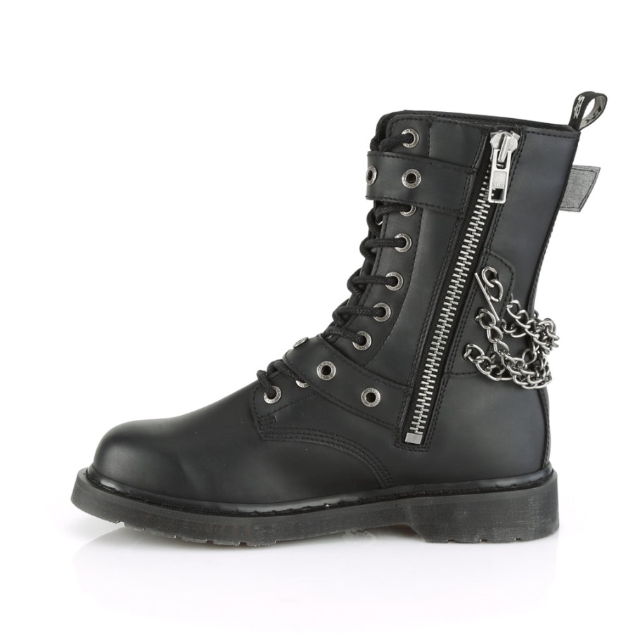Bolt-250 Black Vegan Leather Demonia Botas