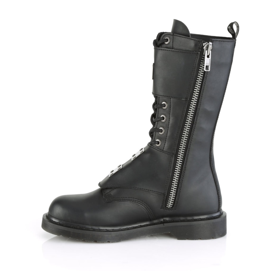 Bolt-345 Black Vegan Leather Demonia Botas