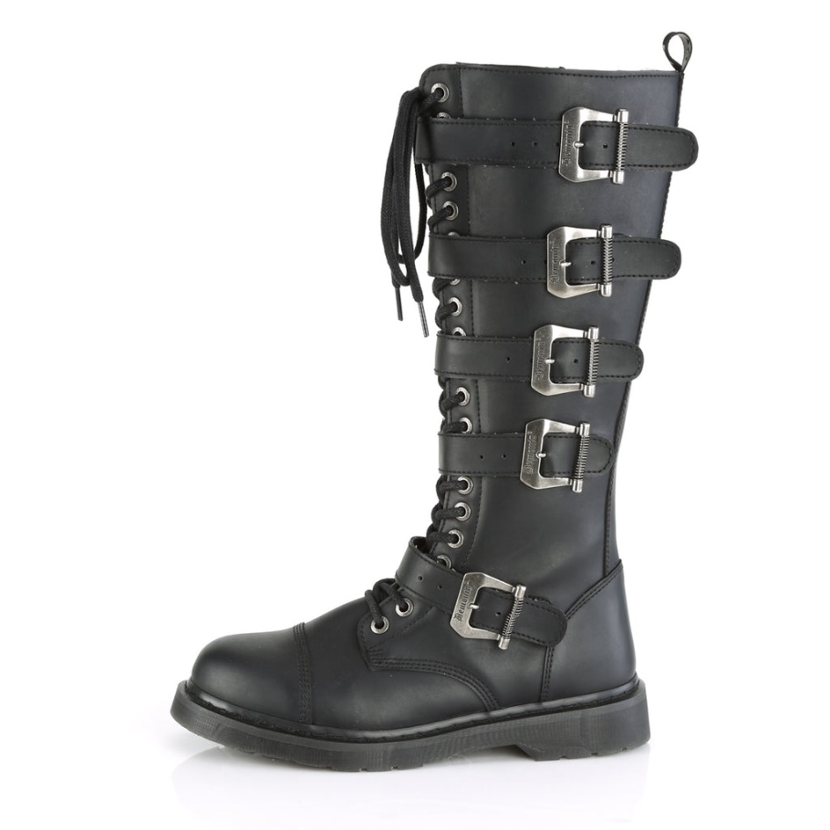 Bolt-425 Demonia Botas Black Vegan Leather