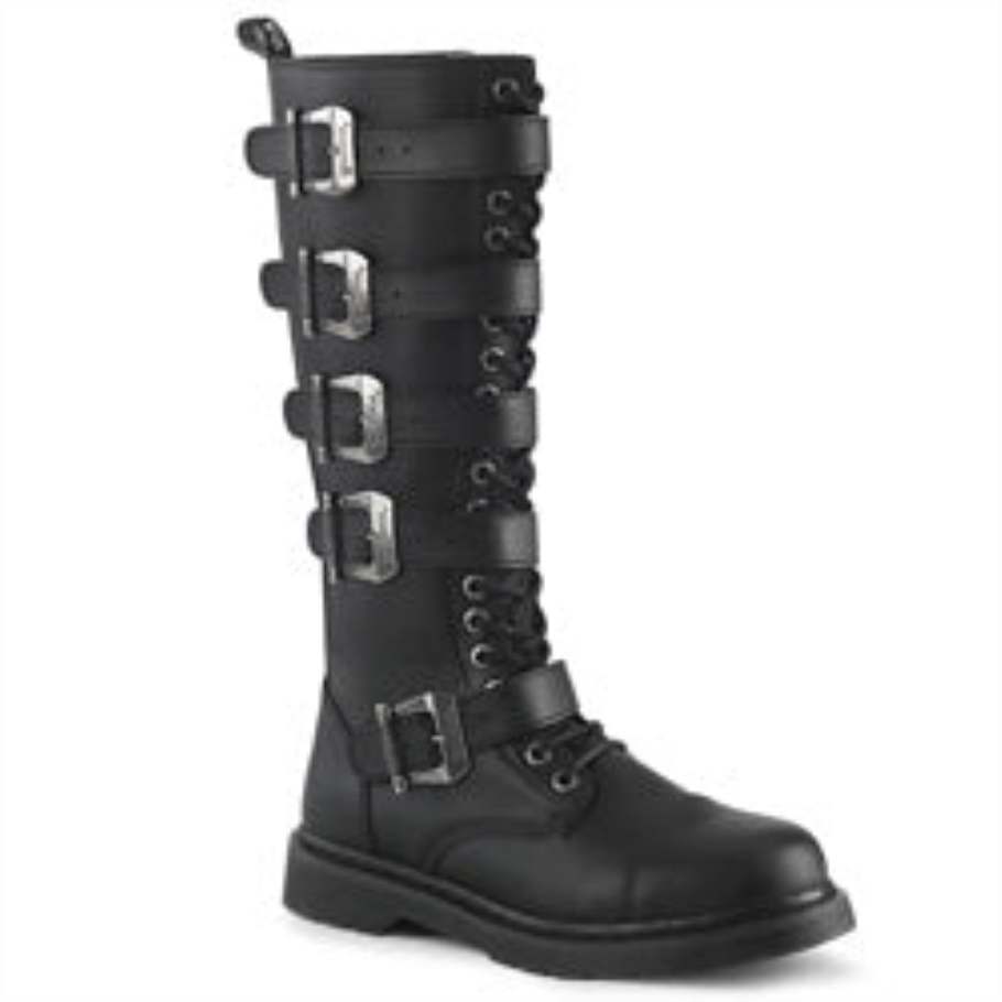 Bolt-425 Demonia Botas Black Vegan Leather