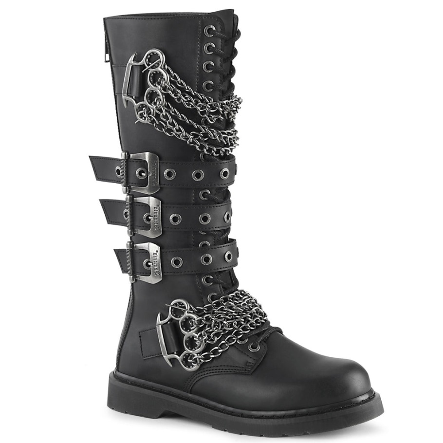 Bolt-450 Black Vegan Leather Demonia Botas
