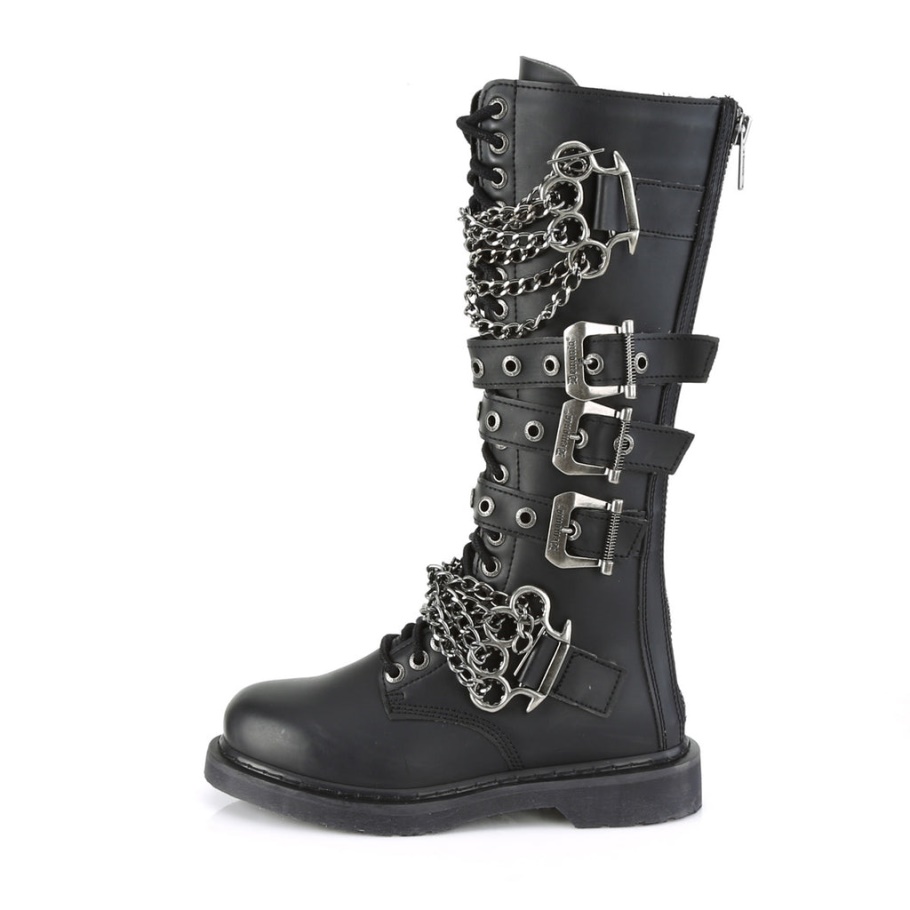 Bolt-450 Black Vegan Leather Demonia Botas