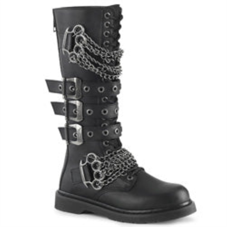 Bolt-450 Black Vegan Leather Demonia Botas