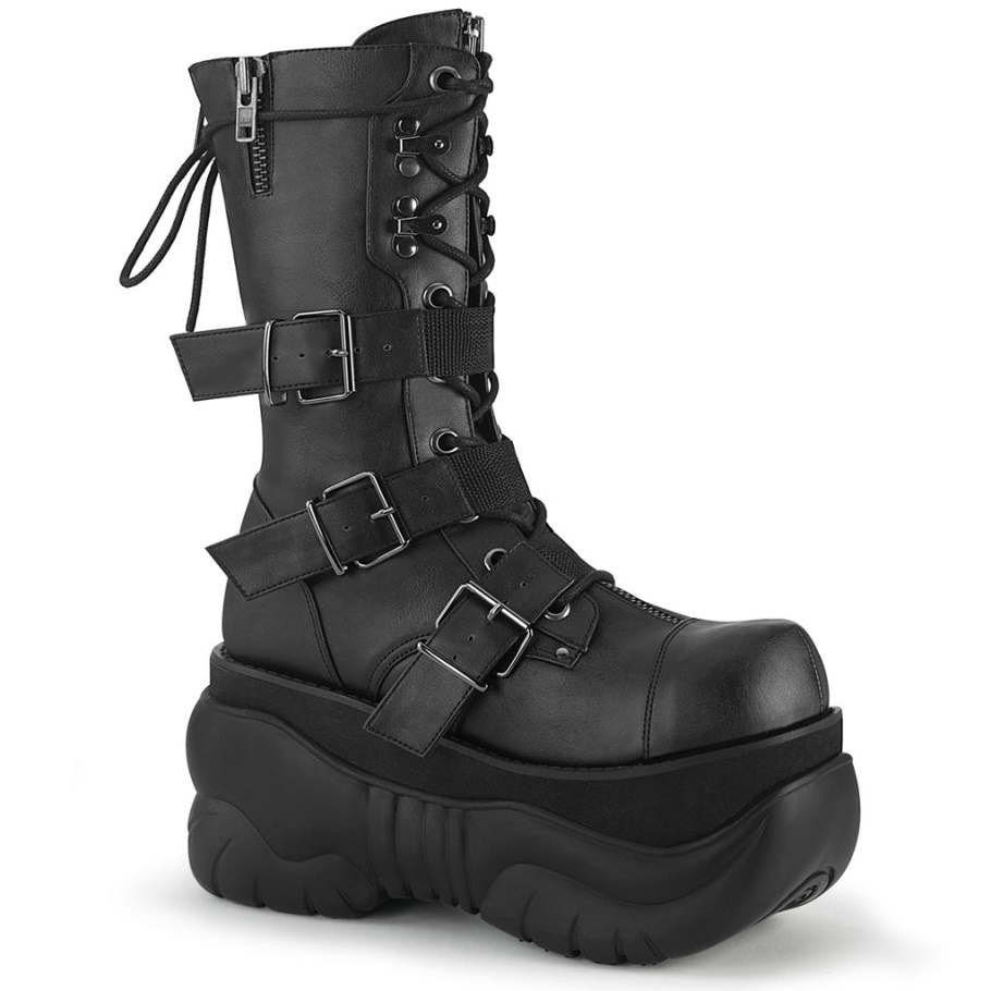 Boxer-230 Demonia Botas Cuero Vegano Negro