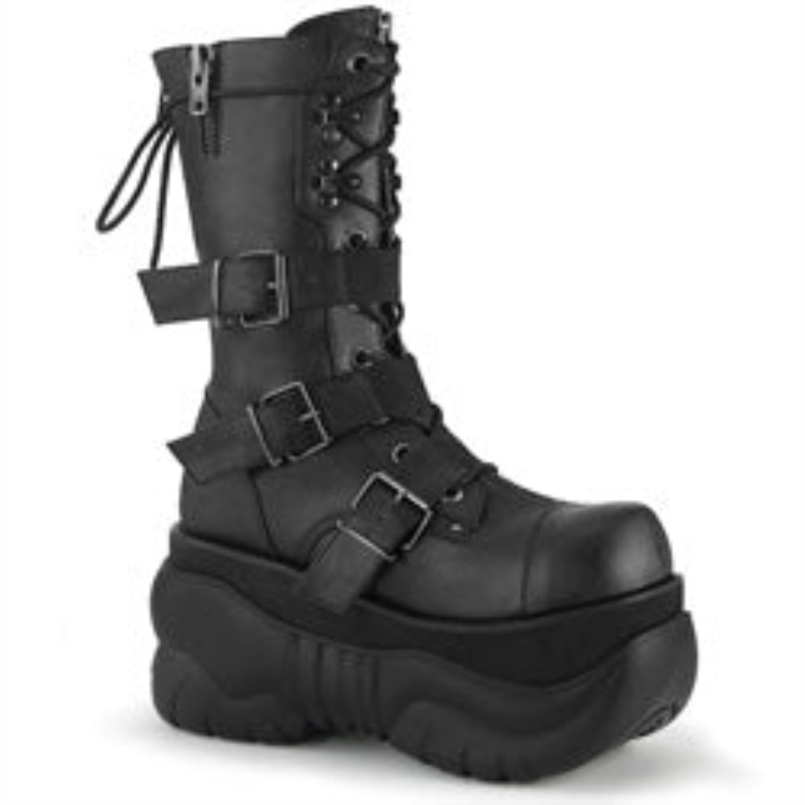 Boxer-230 Demonia Botas Cuero Vegano Negro
