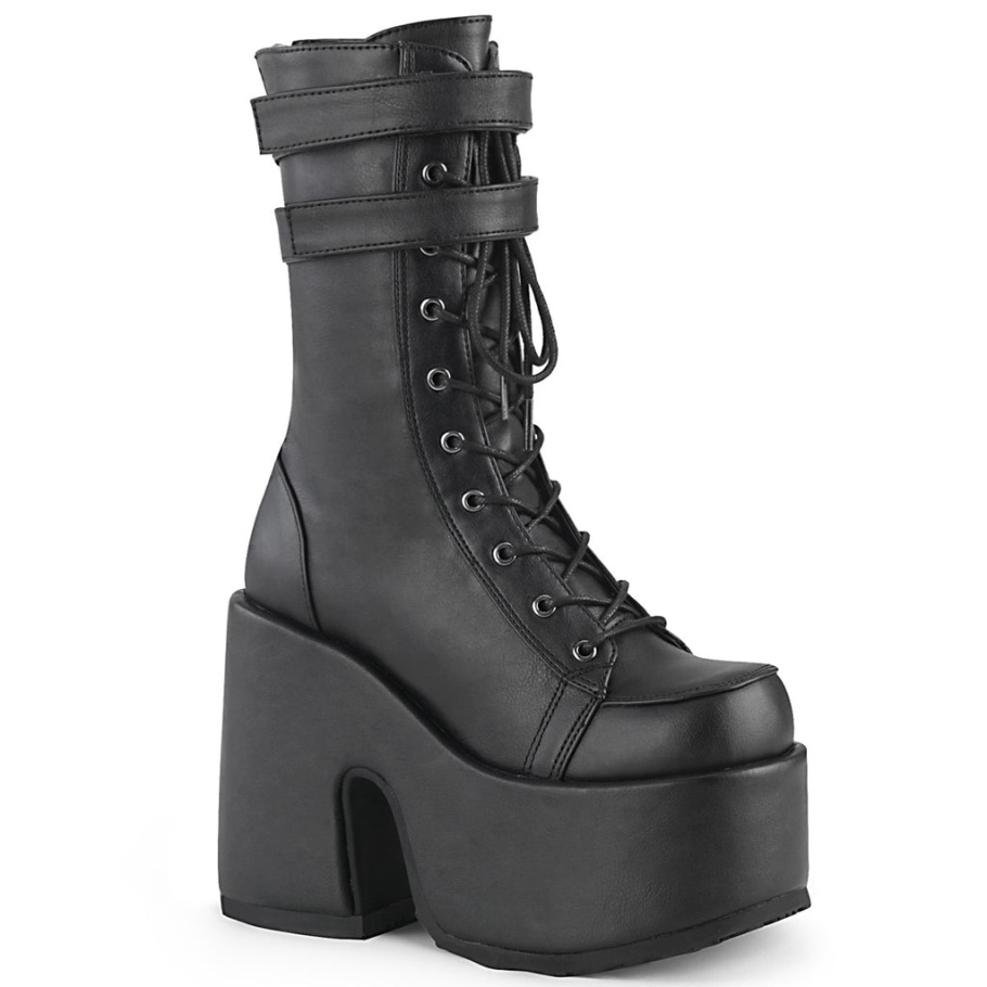 Camel-250 Botas Demonia Cuero Vegano Negro