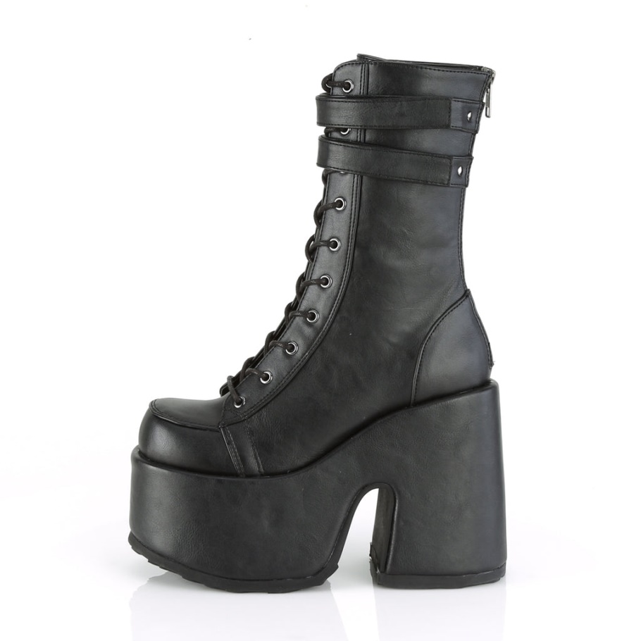 Camel-250 Botas Demonia Cuero Vegano Negro