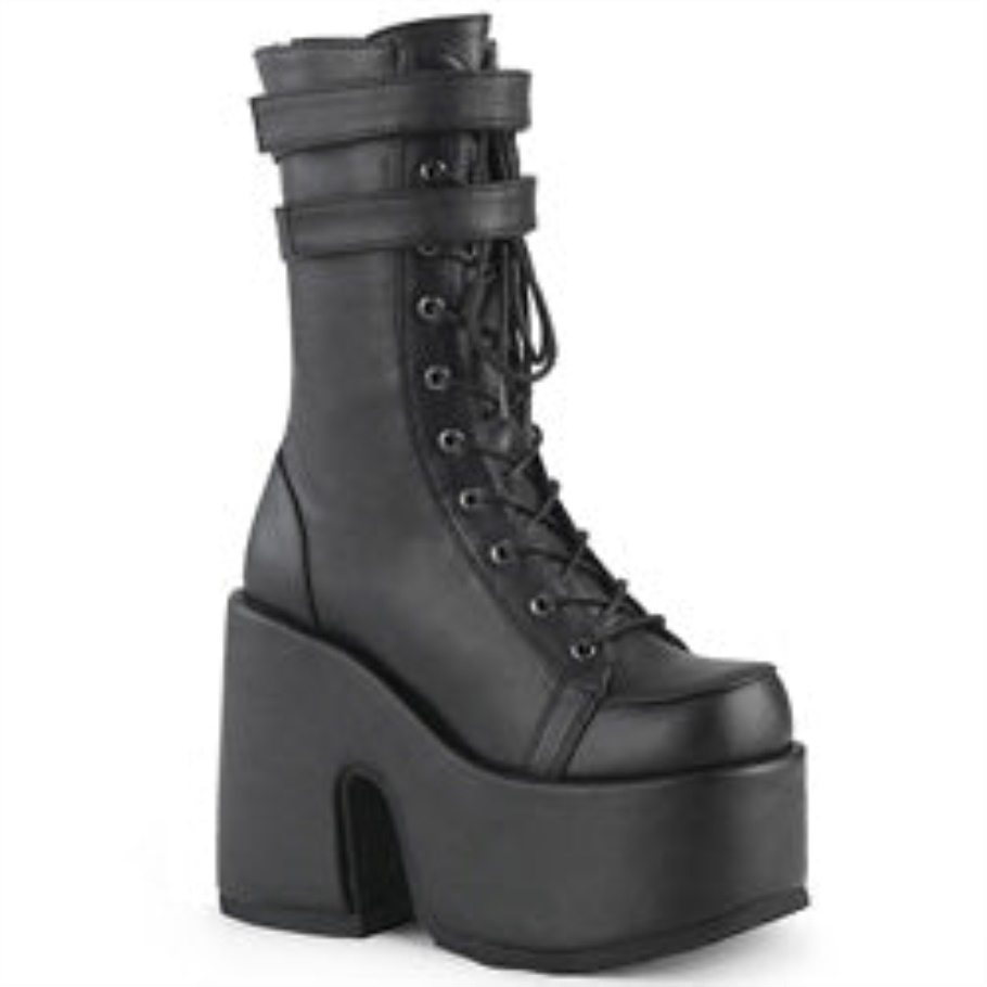 Camel-250 Botas Demonia Cuero Vegano Negro