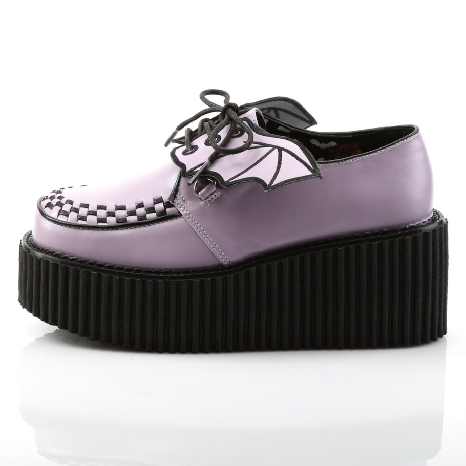 Creeper-205 Demonia Spain Lavanda Cuero Vegano