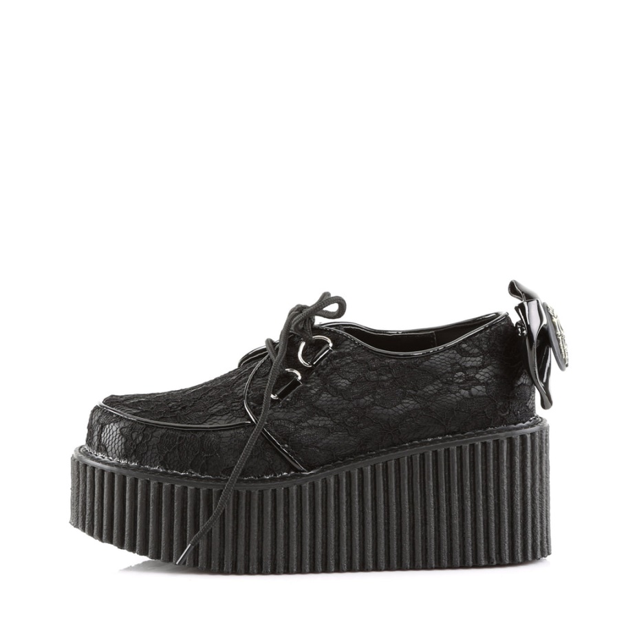 Creeper-212 Demonia Spain Cuero Vegano Negro-cordones