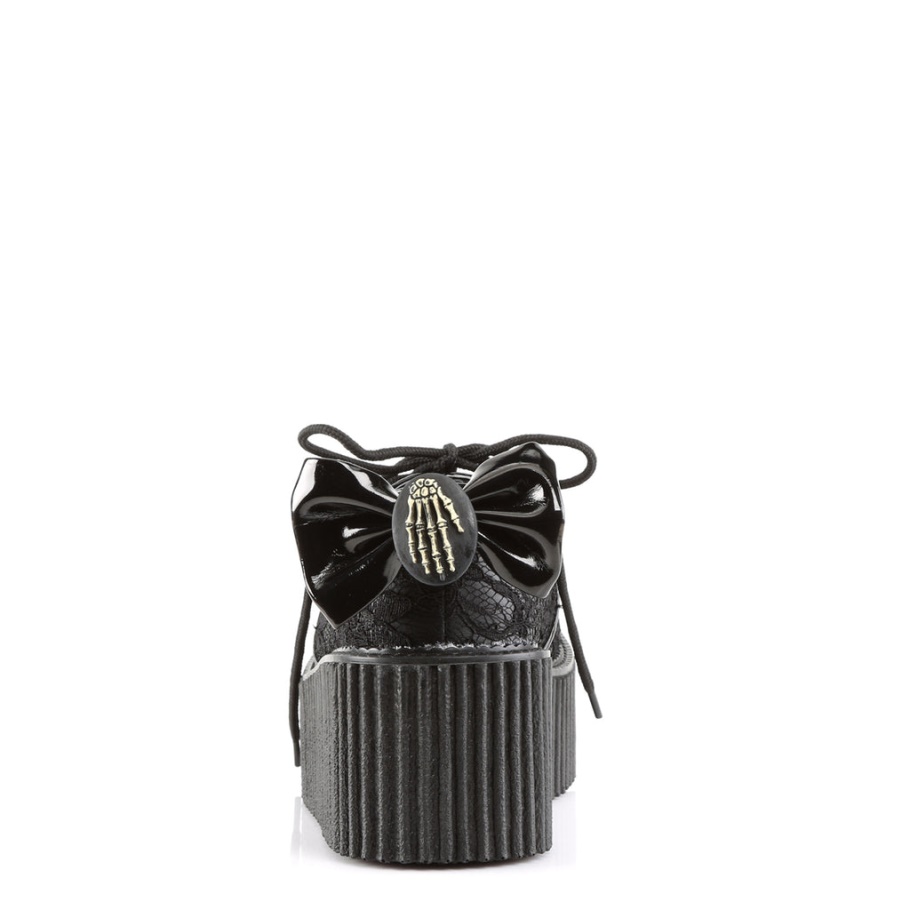 Creeper-212 Demonia Spain Cuero Vegano Negro-cordones