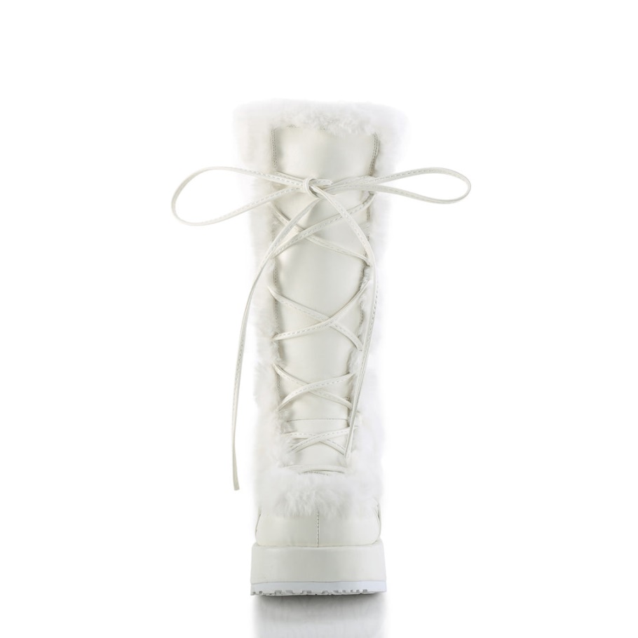 Cubby-311 Demonia Botas Cuero Vegano Blanco