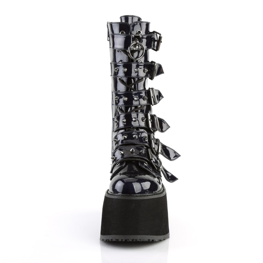 Damned-225 Negro Holograma Cuero Vegano Demonia Botas