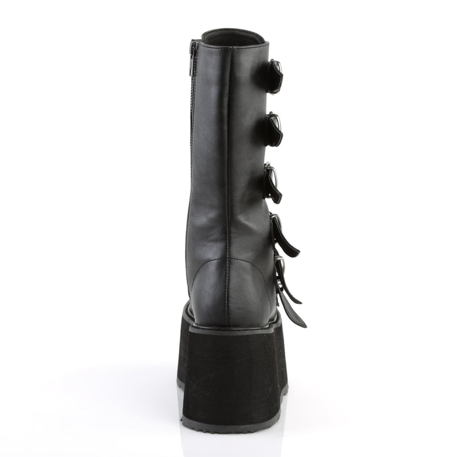 Damned-225 Botas Demonia Negras De Cuero Vegano