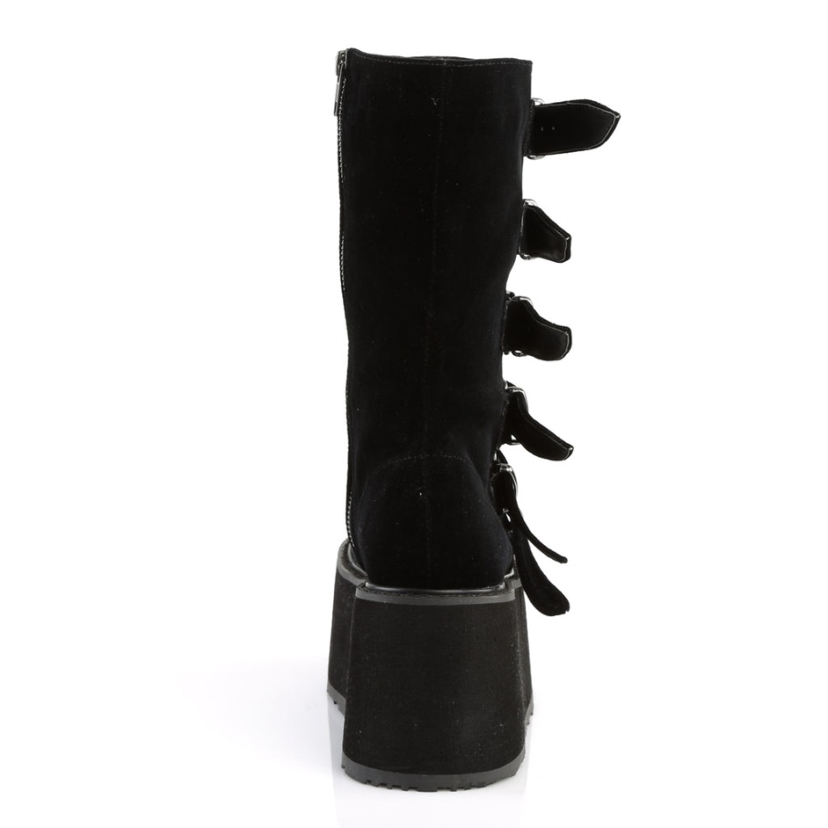 Damned-225 Demonia Botas Terciopelo Negro