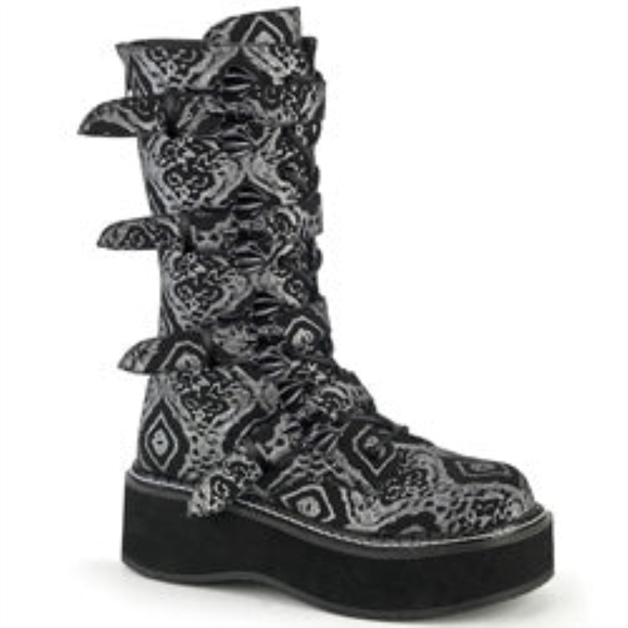 Demonia Botas Bebe Rosa Holograma Charol Slacker-230