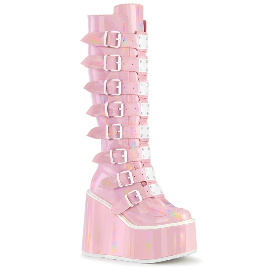 Demonia Botas Rosa Bebe Stretch Holo Dynamite-300