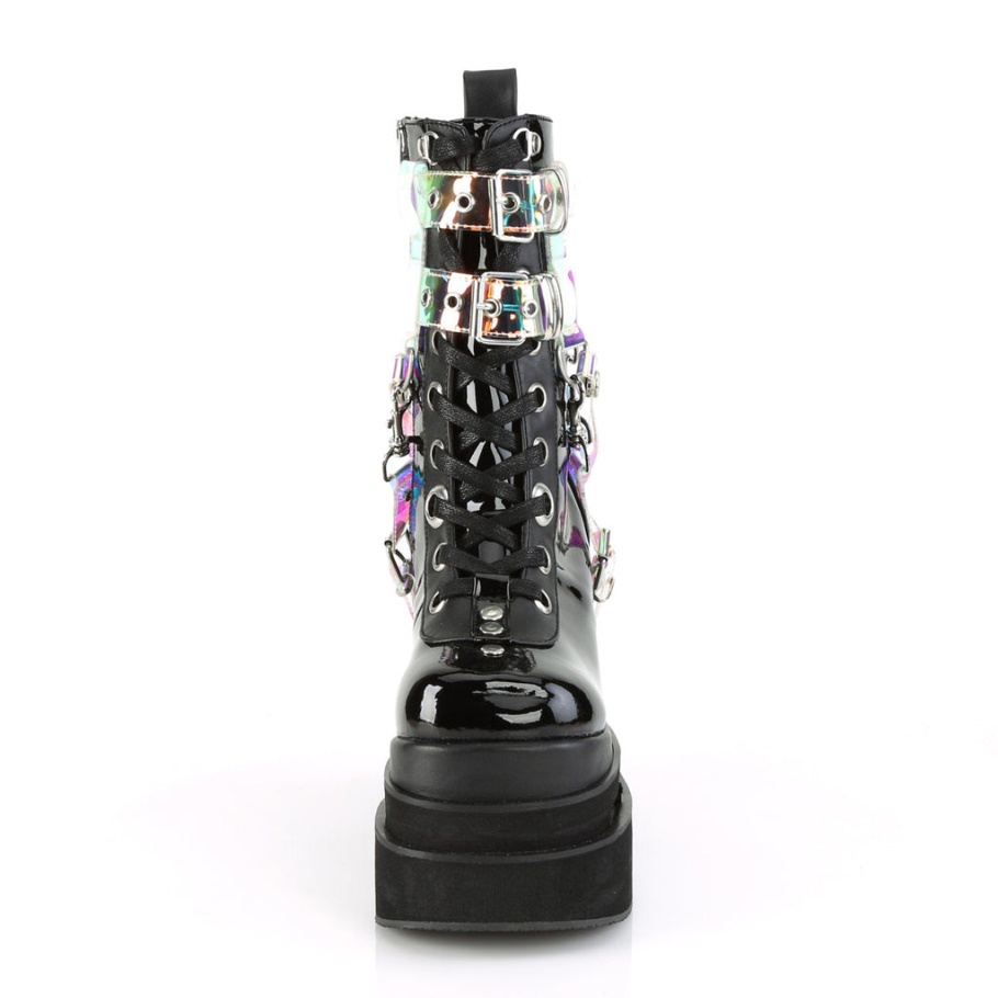 Demonia Botas Encaje Negro Overlay Glam-240