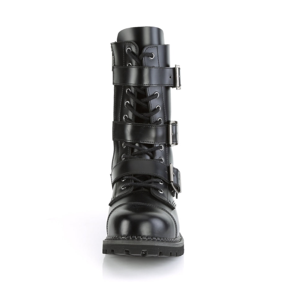 Botas Demonia Cuero Negro Riot-12bk