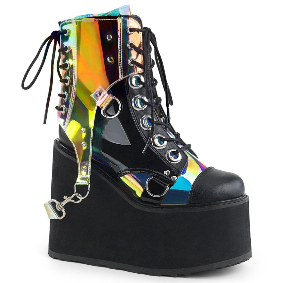 Botas Demonia Charol Negro Wave-150