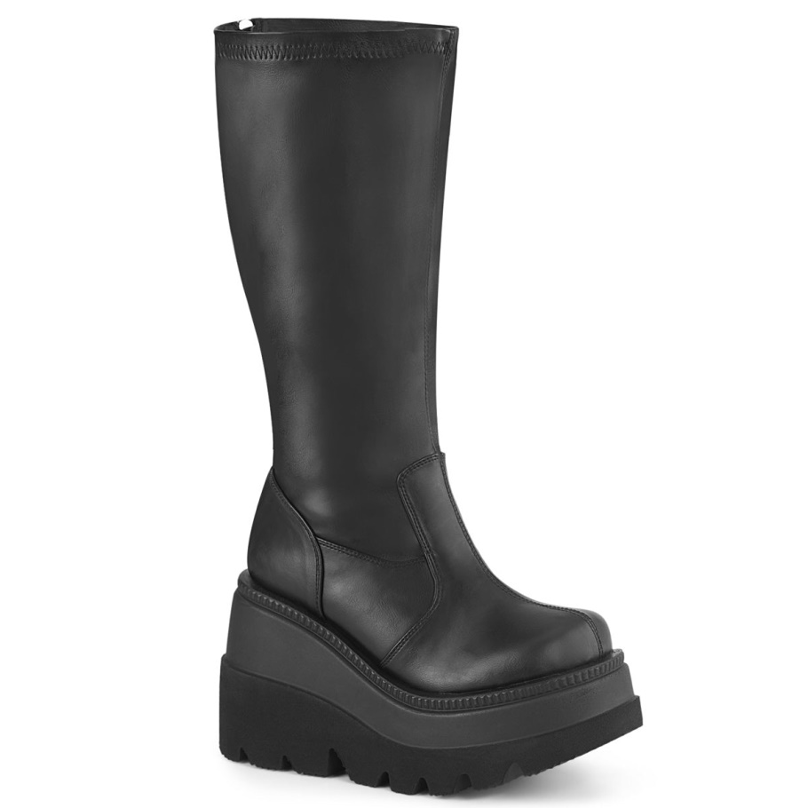 Demonia Botas Cuero Vegano Negro-rojo Crypto-106