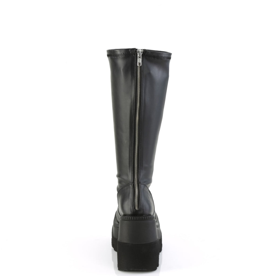 Demonia Botas Cuero Vegano Negro-rojo Crypto-106