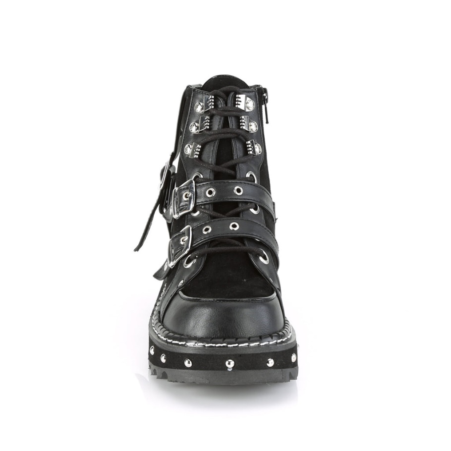 Demonia Botas Cuero Vegano Negro Bratty-50