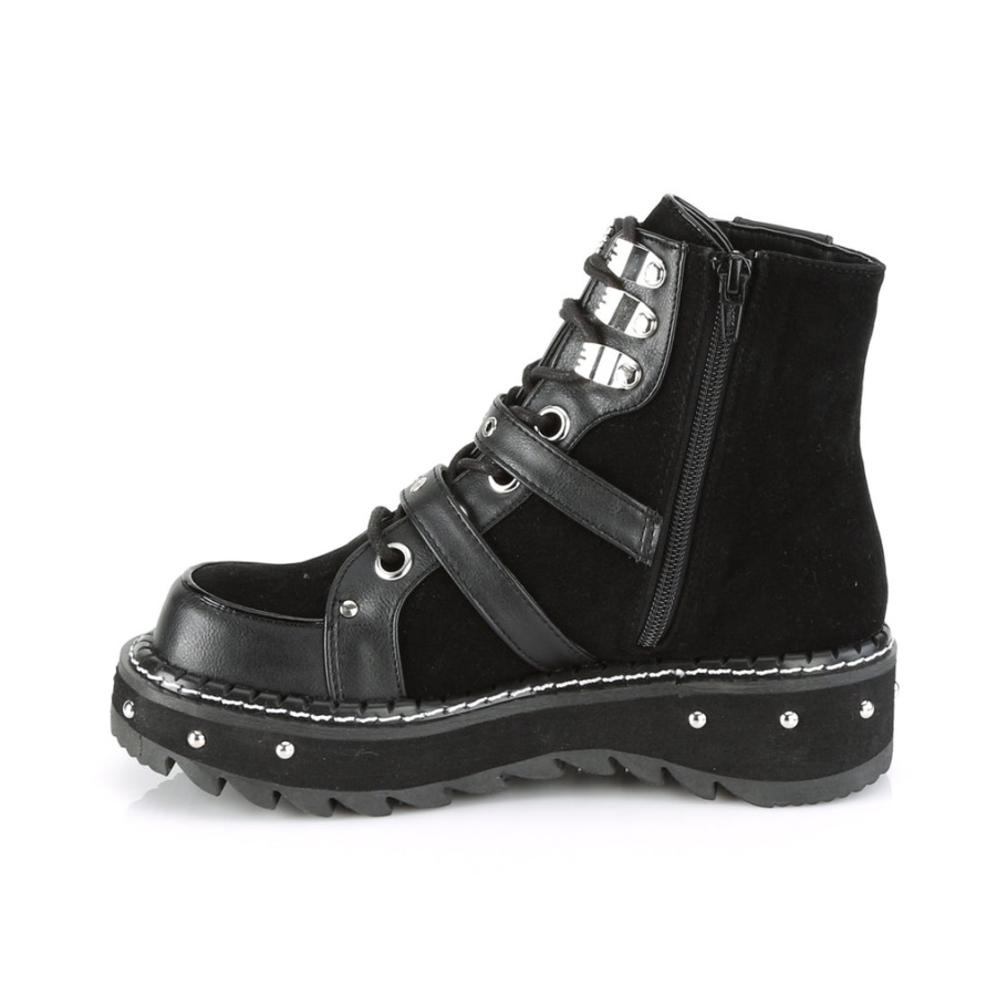 Demonia Botas Cuero Vegano Negro Bratty-50