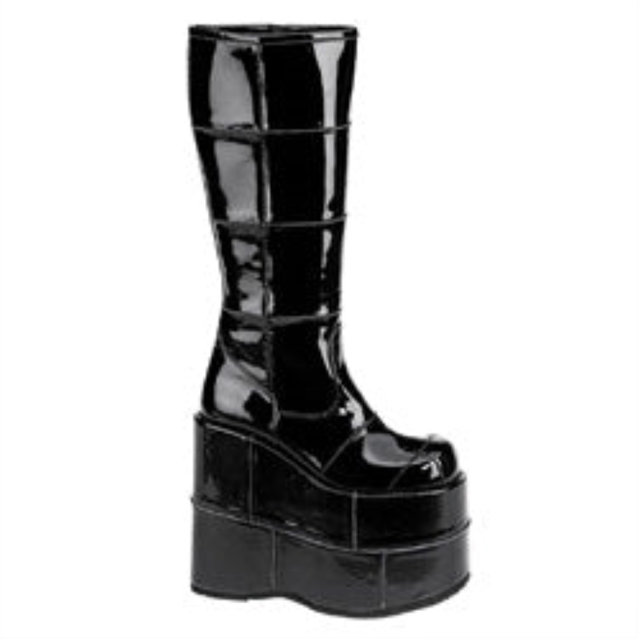 Demonia Botas Cuero Vegano Negro Camel-280