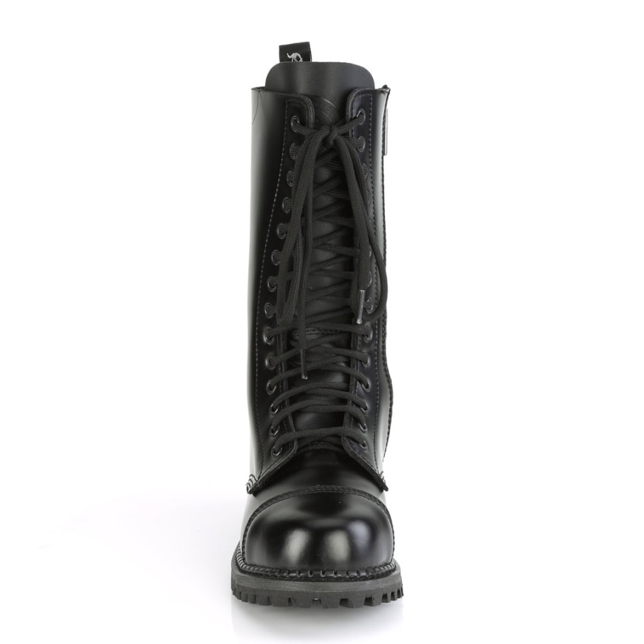 Demonia Botas Negro Cuero Vegano Sepulturero-255