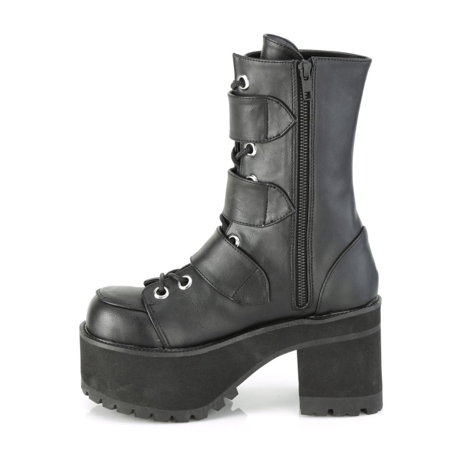 Botas Demonia Cuero Vegano Negro&holograma Cenizas-70