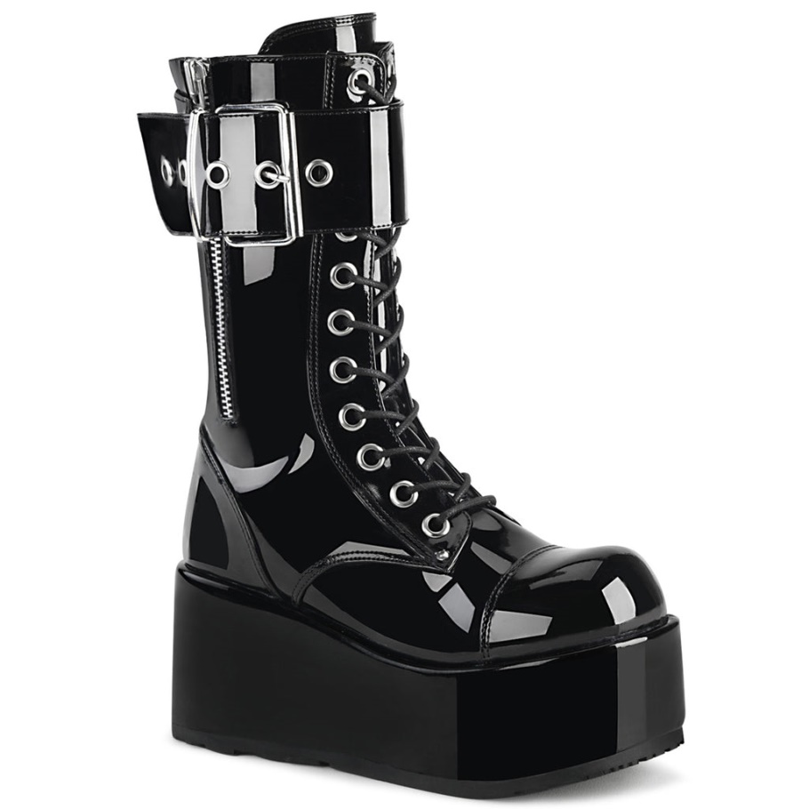 Demonia Botas Cuero Vegano Negro Shaker-60