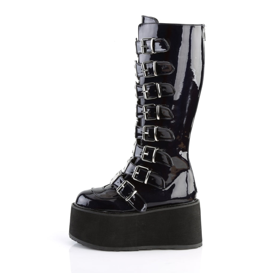 Demonia Botas Cuero Vegano Negro Swing-220