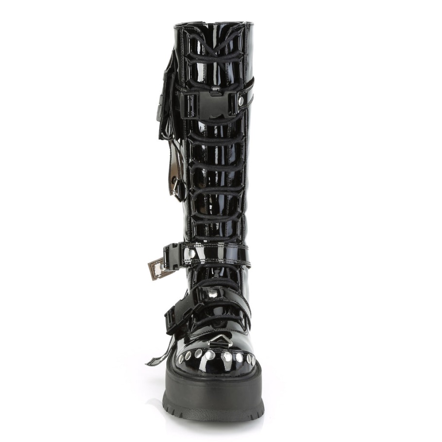 Demonia Botas Cuero Vegano Negro-gamuza Vegana Lilith-278