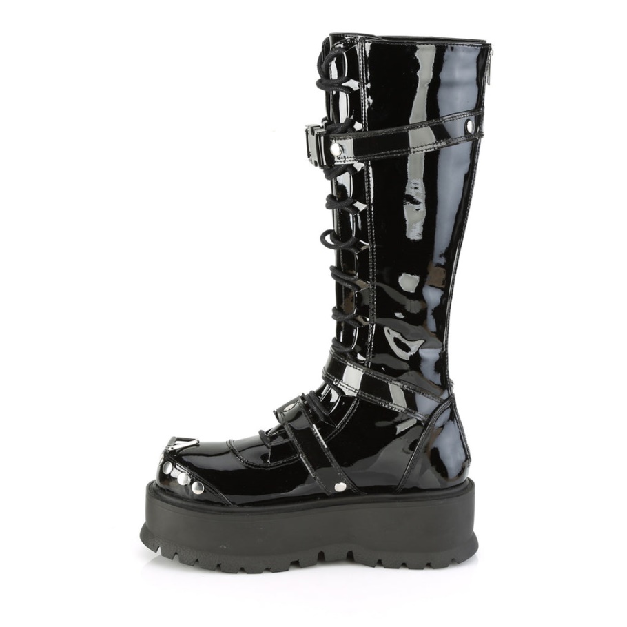 Demonia Botas Cuero Vegano Negro-gamuza Vegana Lilith-278