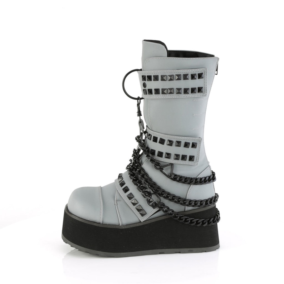 Demonia Botas Charol Blanco Slacker-160