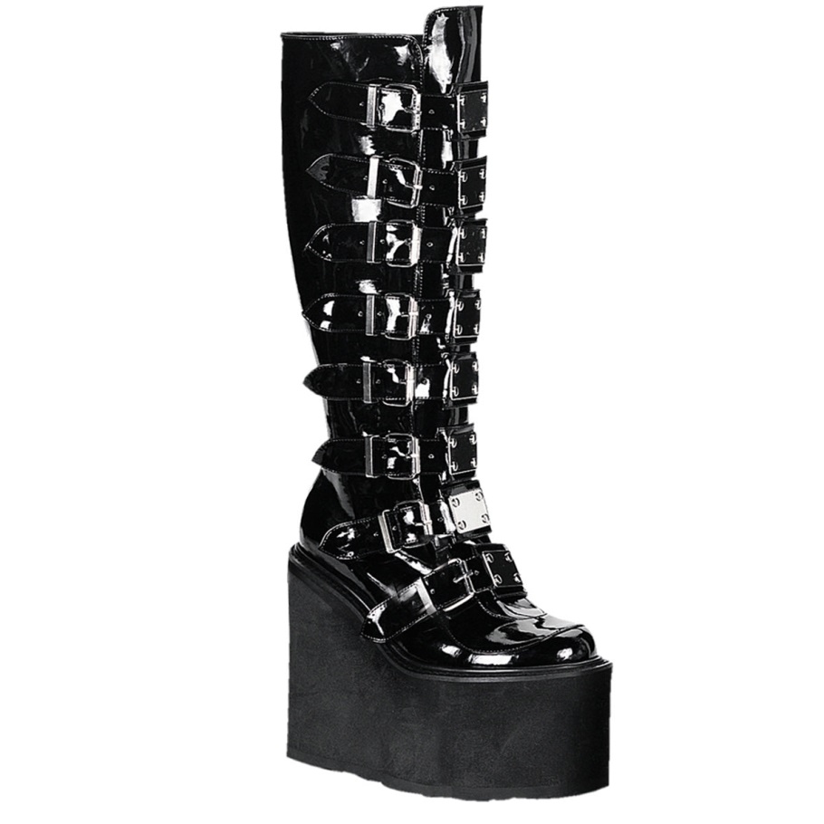 Demonia Botas Cuero Vegano Blanco Stack-301