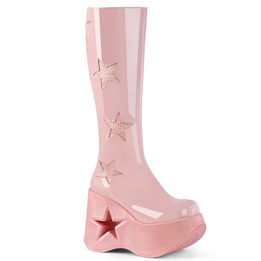 Dynamite-218 Demonia Botas Bebe Rosa Multi Gliter