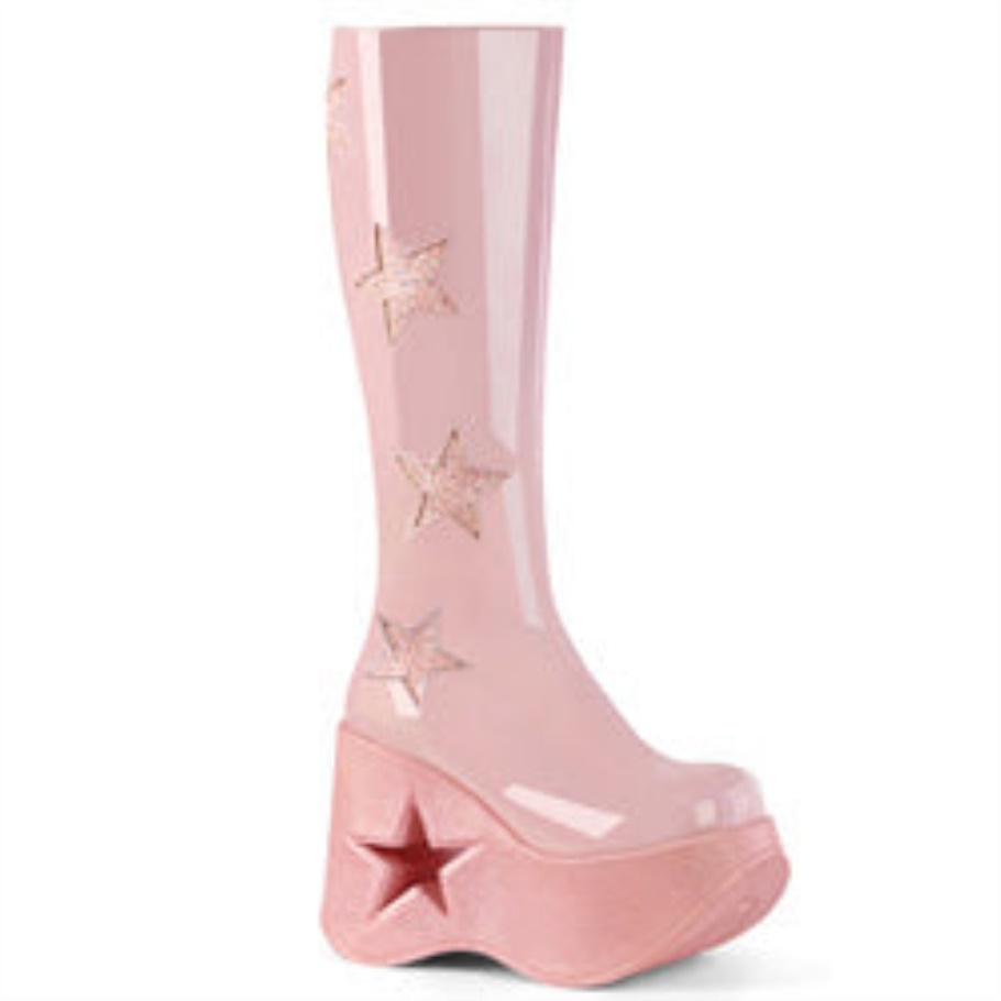 Dynamite-218 Demonia Botas Bebe Rosa Multi Gliter