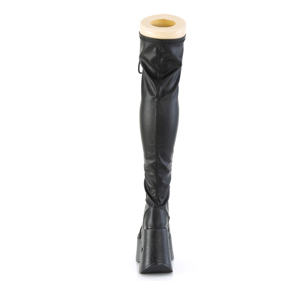Dynamite-300-1 Black Str Cuero Vegano Demonia Botas