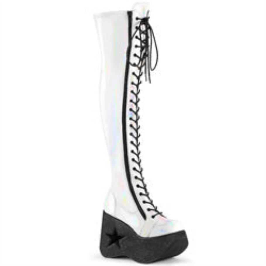 Dynamite-300 Demonia Botas Blanco Elástico Holo