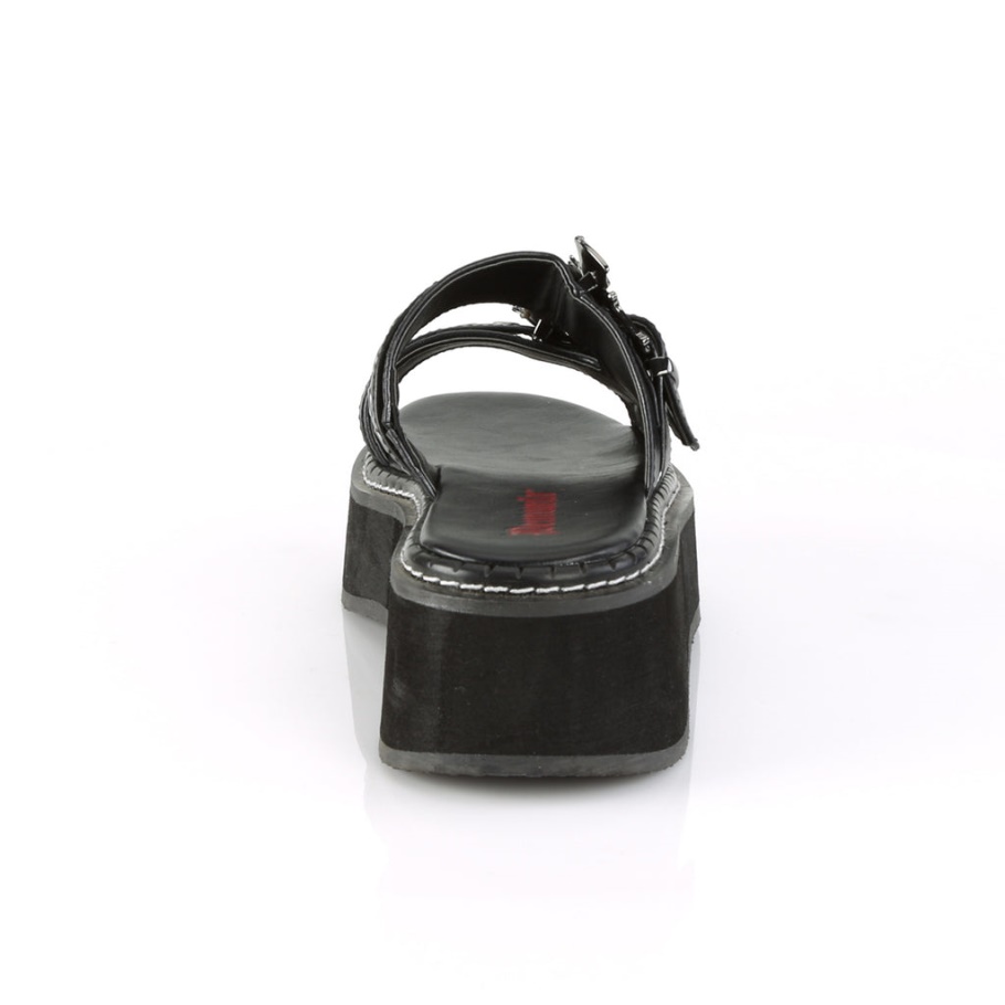 Emily-100 Demonia España Cuero Vegano Negro