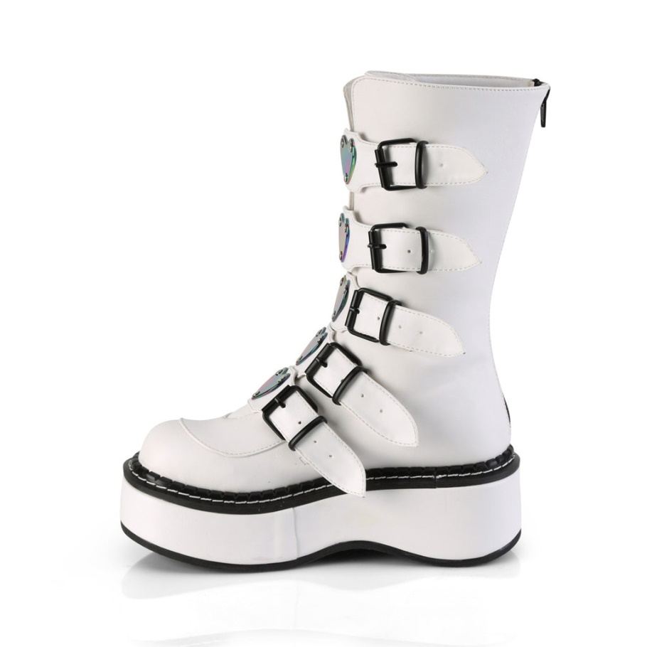 Emily-330 Botas Demonia Piel Vegana Blanco