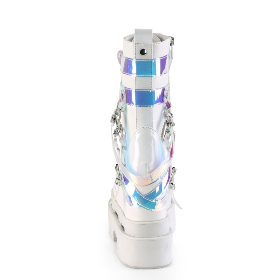 Demonia Botas Forever-115 Blanco Veganleather-charol