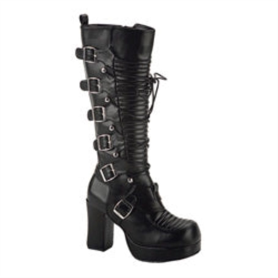 Gothika-200 Botas Demonia Negras De Piel Vegana