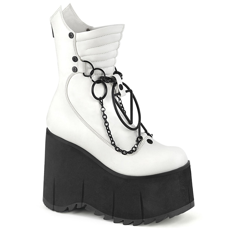 Botas Demon De Cuero Vegano Blanco Kera-130